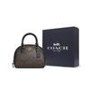 COACH Sydney Coated Canvas Leather Dome Bag Handbag Small Women's Black Brown (Unisex) Handbags CA591 IMAA8