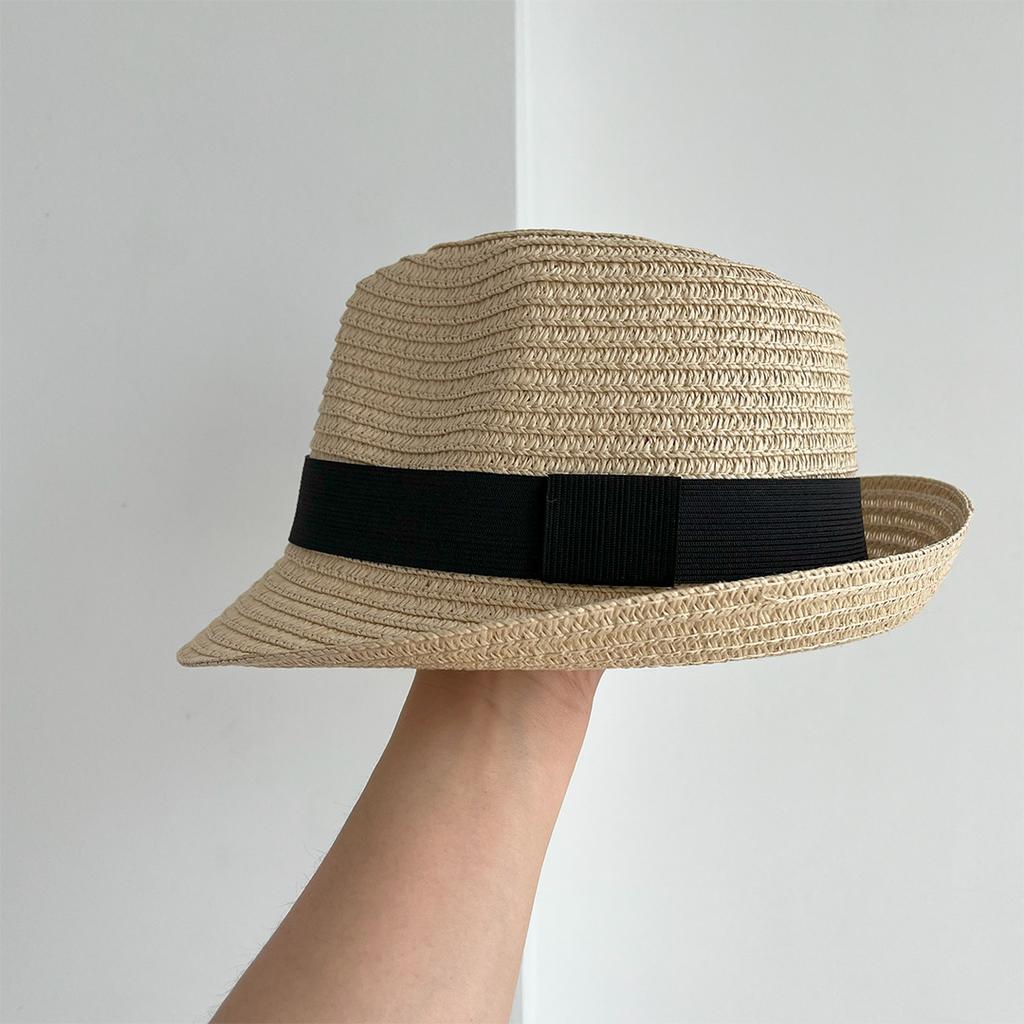 Summer parent-child children straw hat men's and women's jazz top hat baby trendy hat sunshade sunscreen travel beach hat