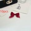 10pcs 10pcs Bow Appliques Pearl Beaded DIY Patches Hair Accessories Ornament Beaded Design Satin Tulle Beaded Bow Patches