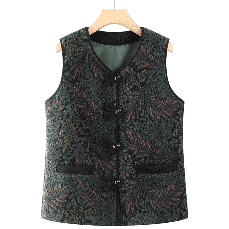 Plus Velvet Autumn/Winter Vest for Middle-Aged & Elderly Women - Button-Up, Grandma, Warm, Thicker Design