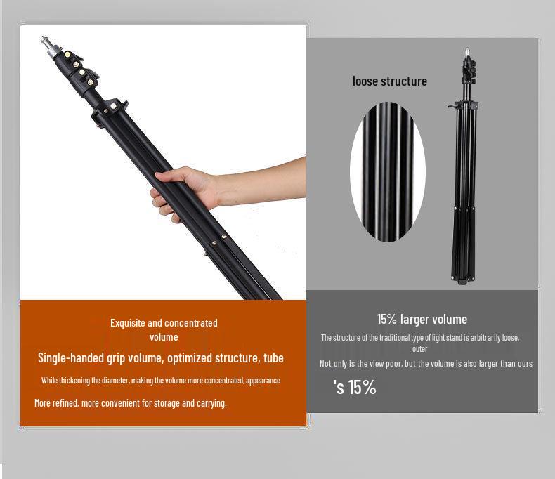 2.1m Frosted Live Broadcast Tripod with Selfie and Photography Light Stand for Mobile Phones.