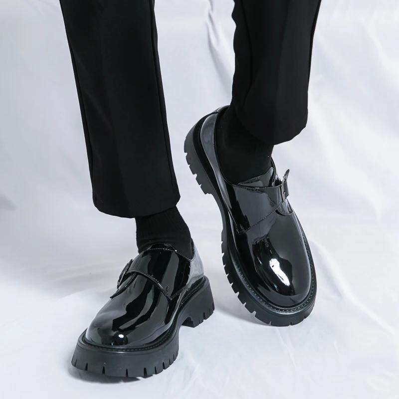 Fashion Thick Bottom Mens Slip on Shoes All-match Classic Men Footwear for Wedding Luxury Brand Mens Business Loafers Men's Casual Shoes