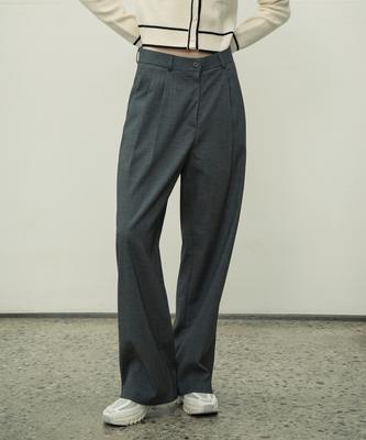 Siyajyu Sipt7052 Muse Two Tuck Wide Slacks_Charcoal