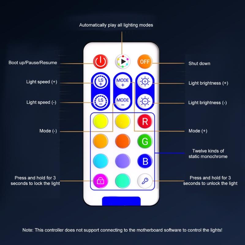 Satas To 5V 3Pin ARGB Controller Magnetic Base MultiProtection Design for PC Argb Lighting Optimization for Workstations