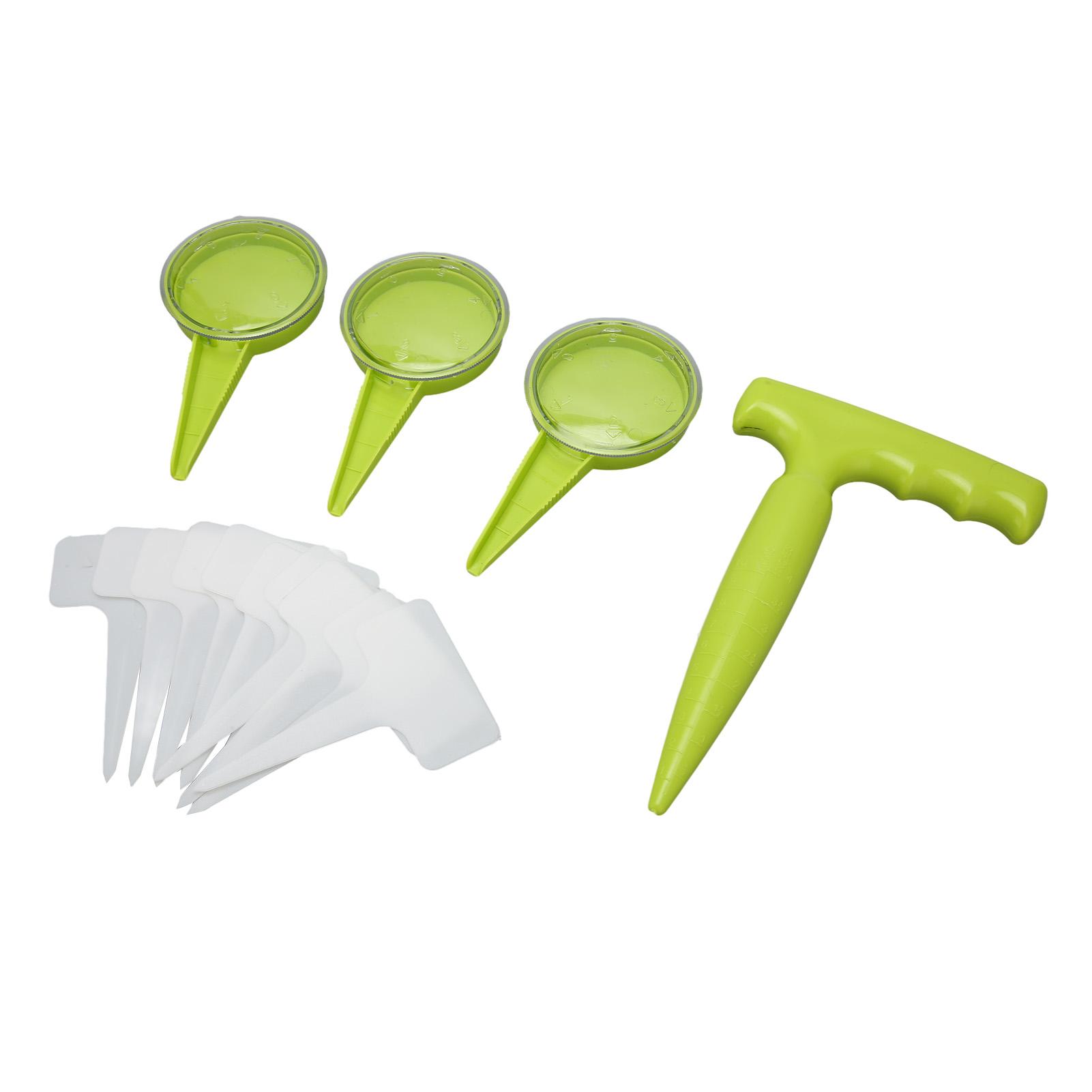 

Seed Dispenser Adjustable 5 Dial Settings Handheld Seed Planter Tool Set for Garden Fluorescent Green