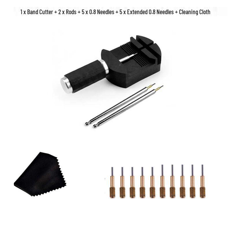 14-Piece Steel Watch Link Adjustment & Repair Tool Set with Needles