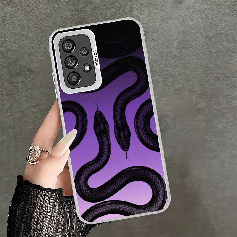 Black Snake Doodle Shockproof Phone Case for Samsung A17 A16 A15 A14 A37 A57 A36 A56 A26 A35 A55 A25 A34 A54 A24 A13 A23 A33 A53