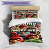 3pcs Duvet Cover Set (1*Duvet Cover + 2*Pillowcase, Without Core), Custom Name Angry Birds Pattern Bedding Set, Home Bedroom Decor Gift