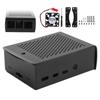 Aluminum Alloy Protective Case Cover Enclosure with Cooling Fan for Raspberry Pi 4B(Black Shell Aluminum Alloy Shell