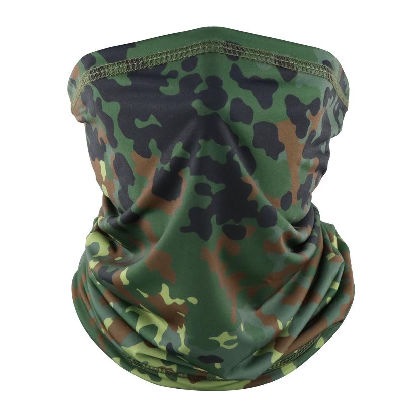 Camouflage Ice Silk Neck Gaiter: Multifunctional Summer Headscarf for Outdoor Cycling, Sun Protection, and Quick-Drying Breathable Face Mask for Men.
