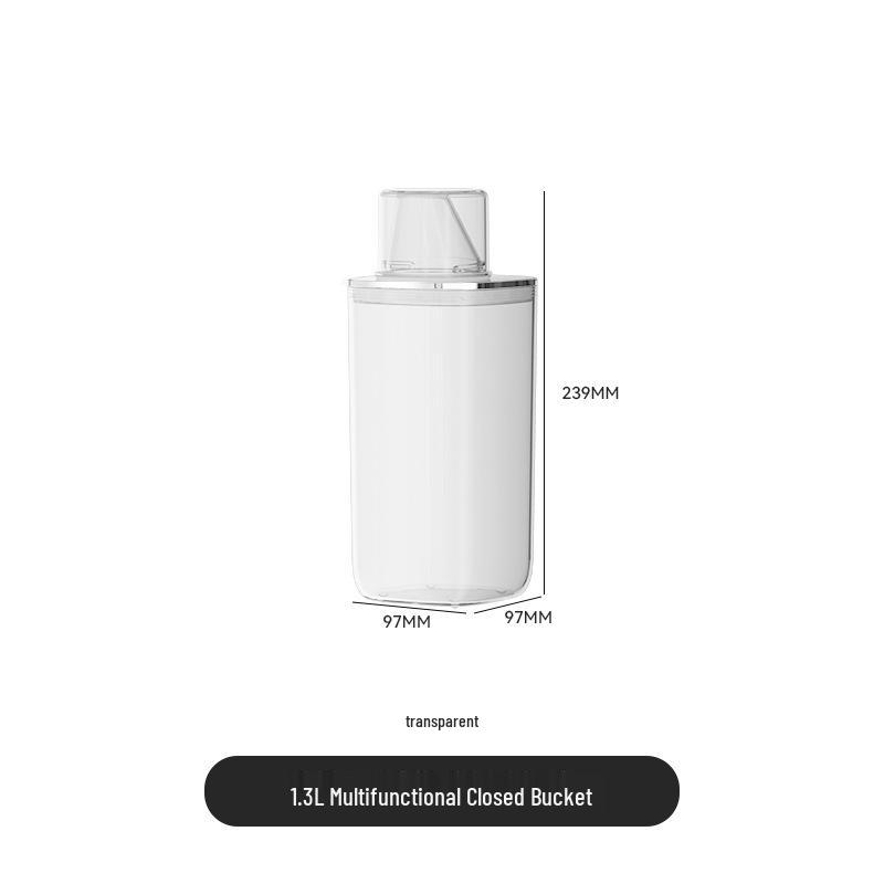 Transparent Storage Box & Jar Set: Sealed Washing Powder, Laundry Detergent, Disinfectant Bottle, Dish Soap Container with Scale.