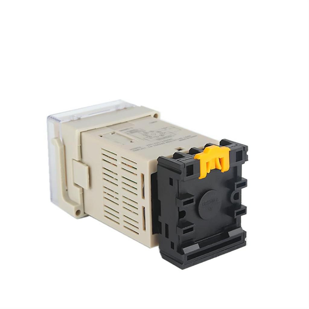 Time Relay DH48S-S 0.1S-99H Digital AC 110/220V DC 12/24V Repeat Cycle SPDT Programmable Timer Switch with Socket Din Rail(DC 12V)
