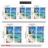 2pcs 2D Flat Printing Scene Curtains Maldives Tropical Island Paradise 100% Polyester Fabric Without Electricity Birthday Party