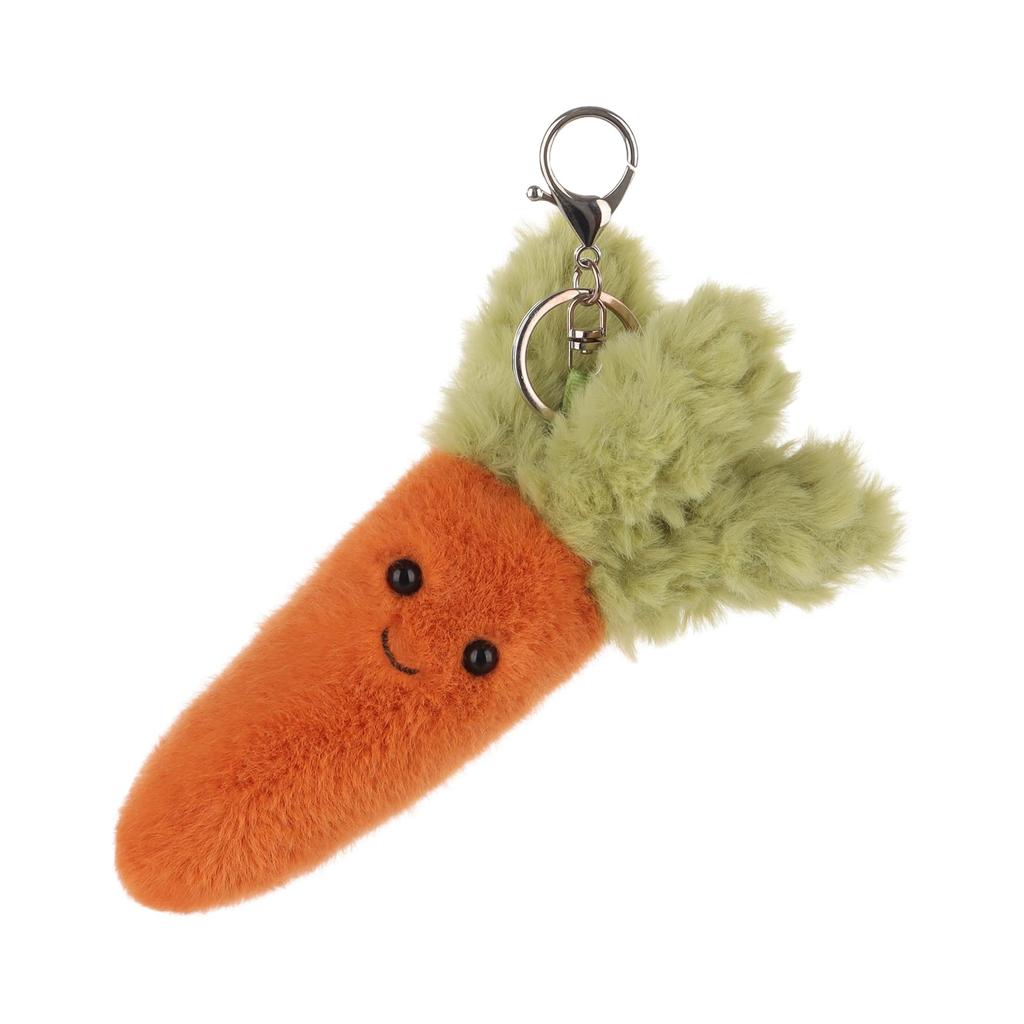 Apricot Lamb Carrot Cute Soft Keychain Plush Toy, Perfect for Boys and Girls, Fits Kids Backpacks and Purses, 16cm