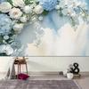 2D Soft Blue Floral Backdrop Wedding Ceremony Photography Background
