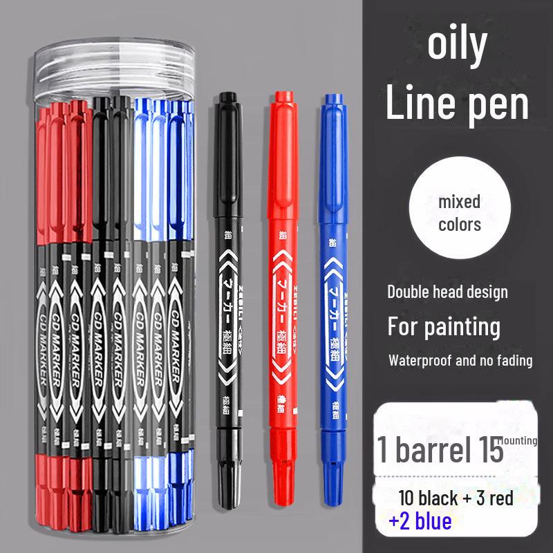 Waterproof Double-Headed Hook Pen for Students - Durable, Non-Fading, Art Marker for Primary and Kindergarten.