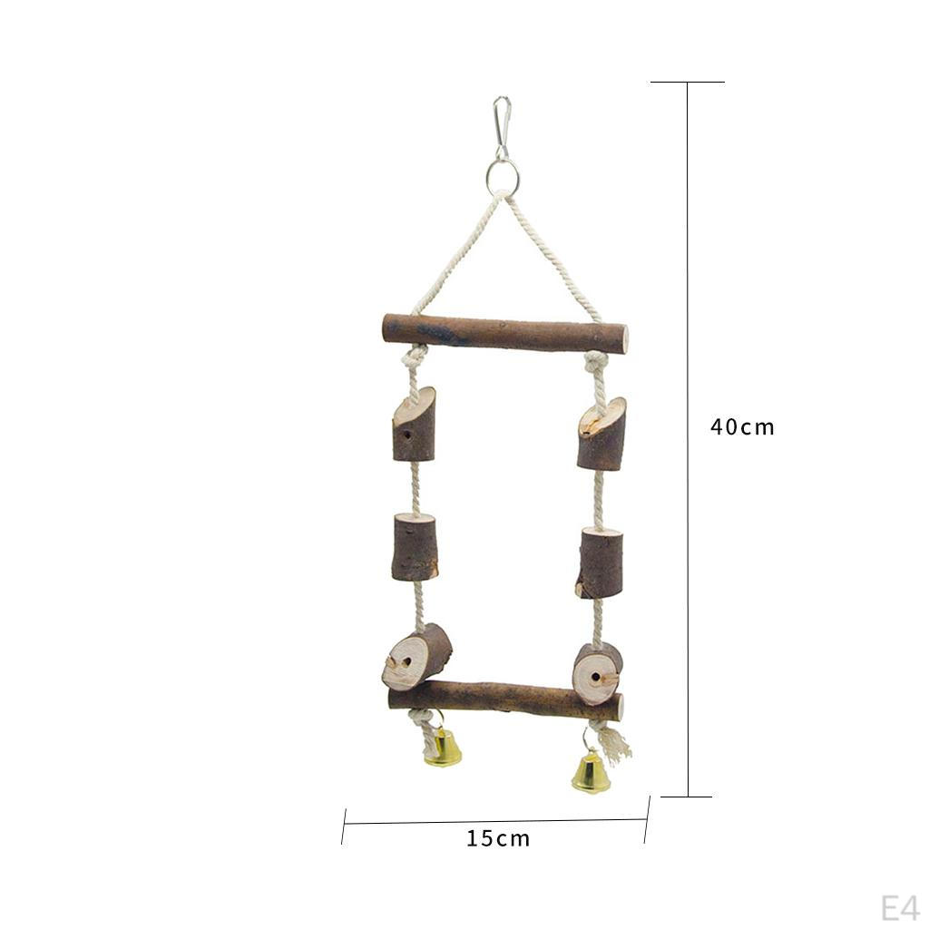 Holz Vogel Sitzstange Papagei Hängende Schaukel Käfig Anhänger Spielzeug
