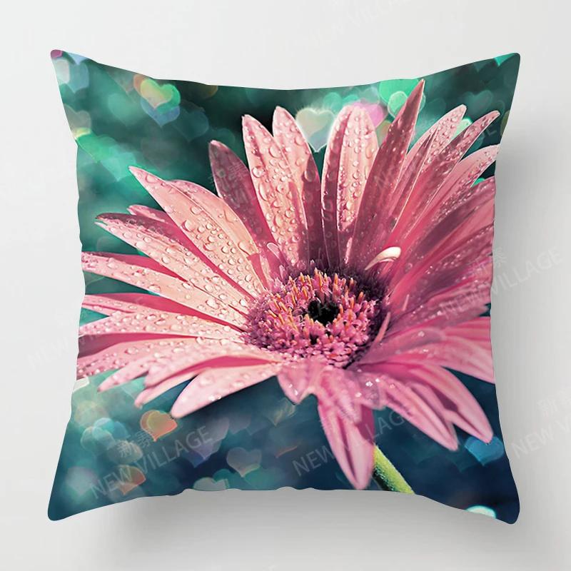 Nordic Fall Home Decor Autumn Throw Pillow Case Sofa Cushion Cover Modern  Plant Green Leaf