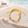 Gift for Friends And Party Favors Handmade Braided Bracelet Women, Bohemian Woven Wrist Rope Casual Minimalist Hand with Colorful Rice Beads,