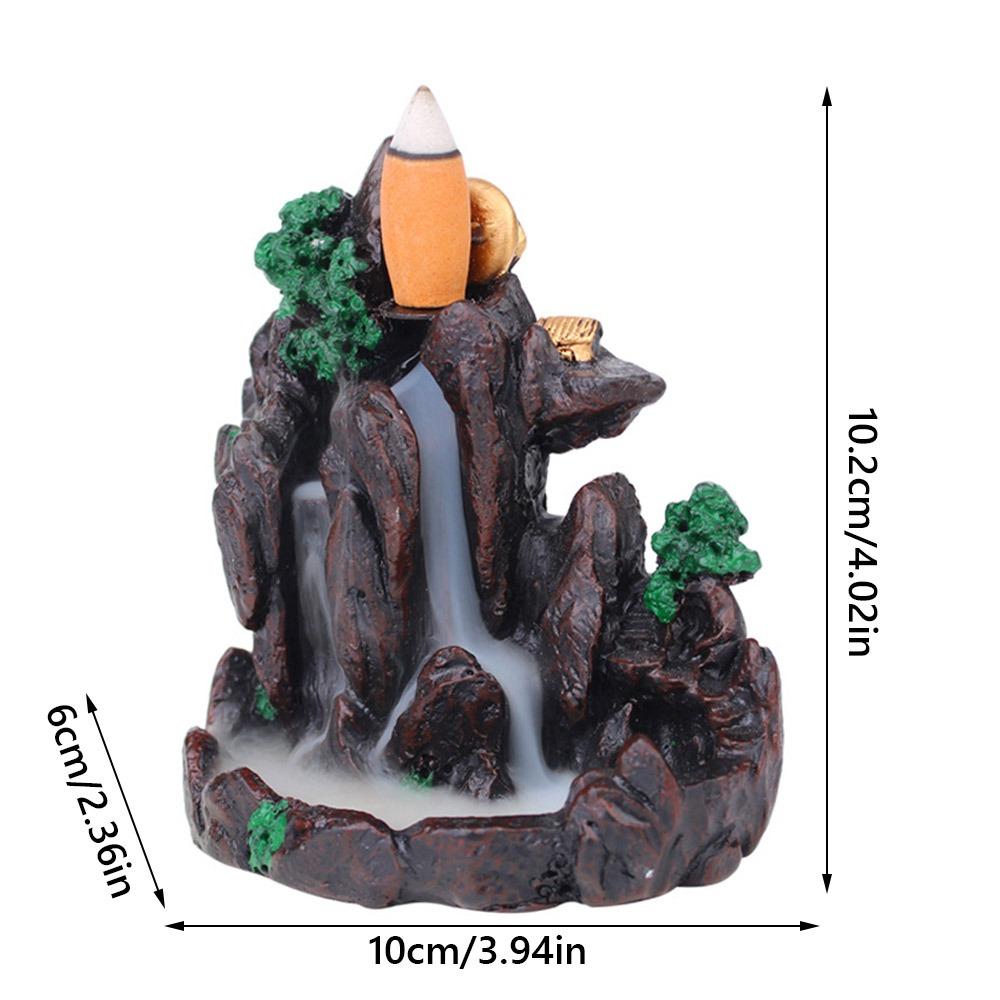 

Mountains River Waterfall Incense Holder Resin Fragrance Holder Entrance Decoration G