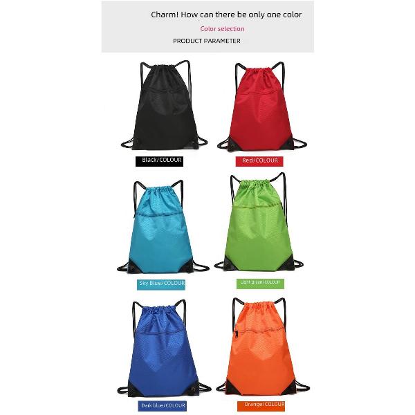 Custom Nylon Lightweight Solid Color Drawstring Sports Backpack