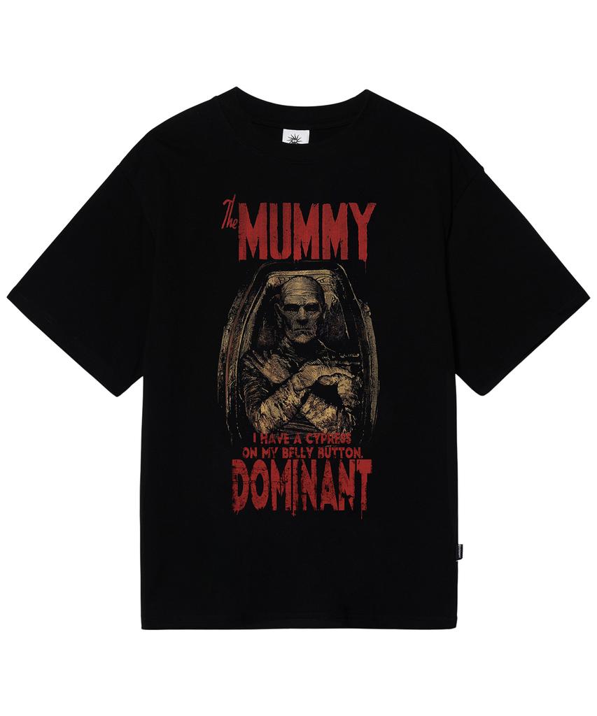 DOMINANT Unisex Mummy Print Embroidered Oversized Short Sleeve Tee