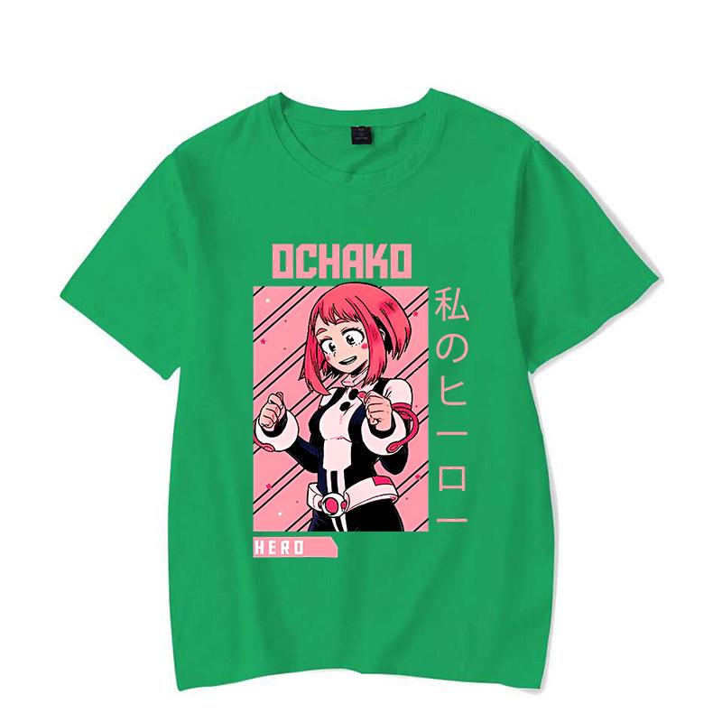 

New Anime OCHACO URARAKA Graphic Print T-shirt Women Fashion Round Neck Loose Tee Shirt Streetwear Casual Harajuku T-shirt 4XL