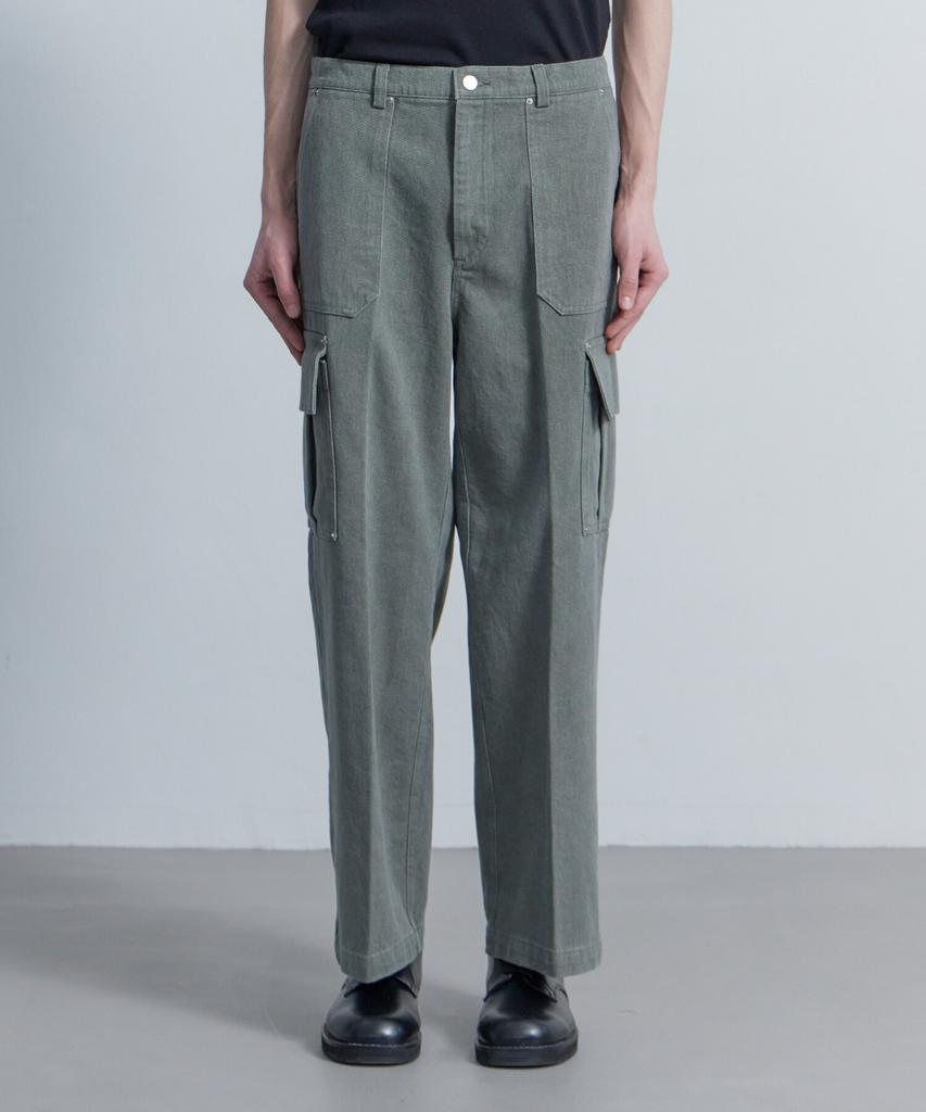 Tonilolenseu Cation Fatigue Wide Cargo Pants Washed Khaki
