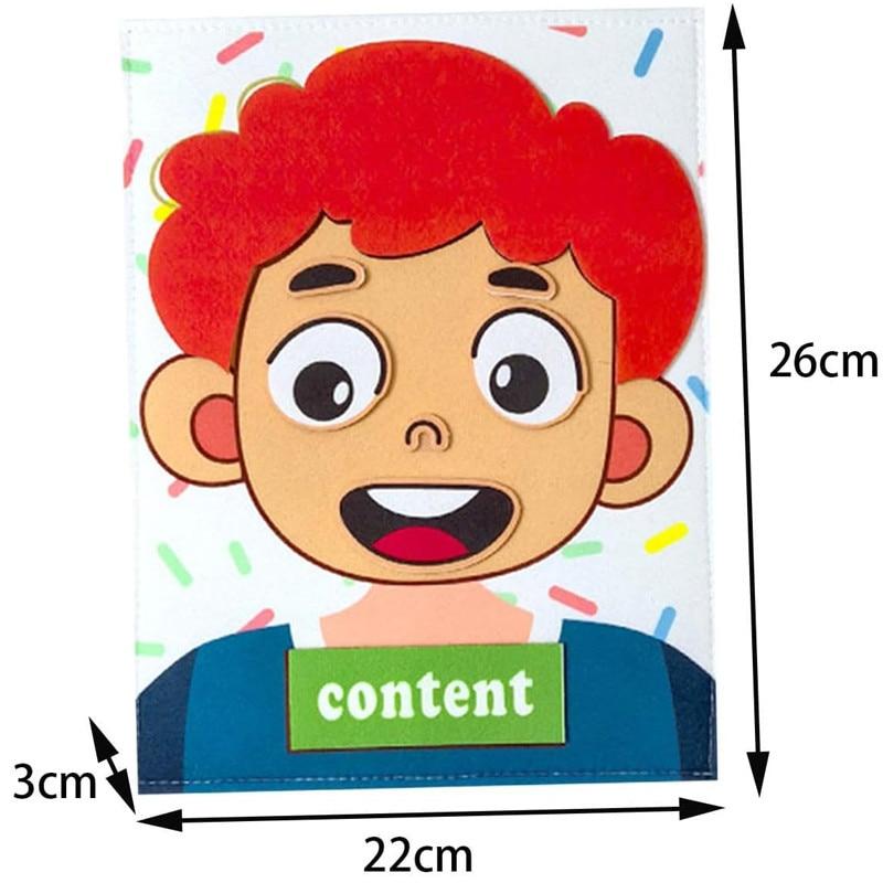 Montessori Emotions Learning Toy - 12 Emotion Cards & DIY Face Puzzle, Educational Game for Kids 3+ Years, Creative Gift for Boys and Girls