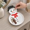 Christmas Snowman Serving Tray Tray, Holiday Party Decorative 3D Storage Printed Platter Dish for Snacks, Candies, Goodies, Jewelry Partitioned Candy