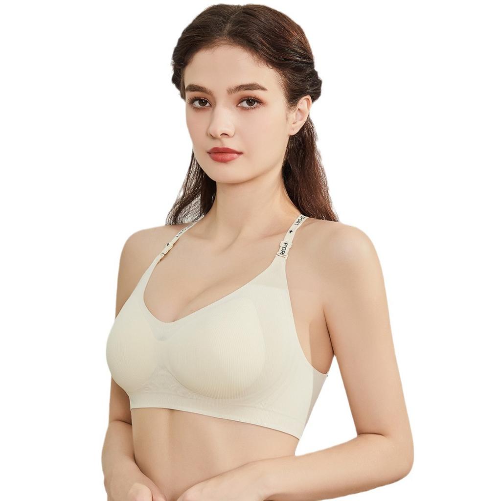 Underwear women's small breasts gather and show big comfort, sexy women's bra, jelly strip upper support, no steel ring sports bra