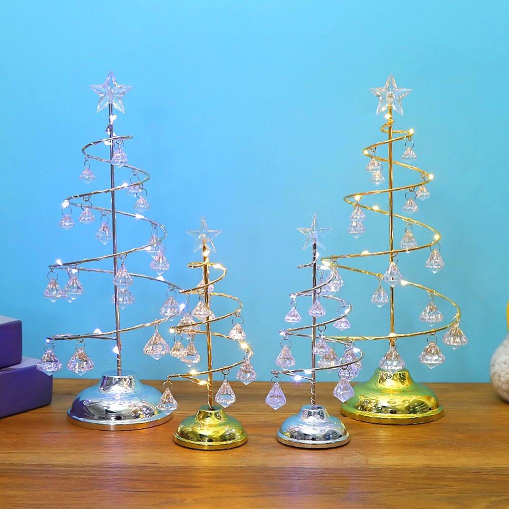 Christmas Tree Light Luminous Acrylic Night Lamp Glowing LED Xmas Decoration Gift for Bedroom