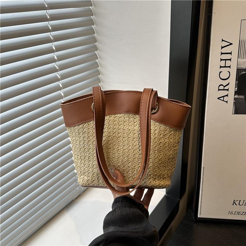 

Вместительная повседневная плетеная сумка, женская летняя соломенная сумка, пляжная сумка для морского отдыха, универсальная сумка-шоппер через плечо