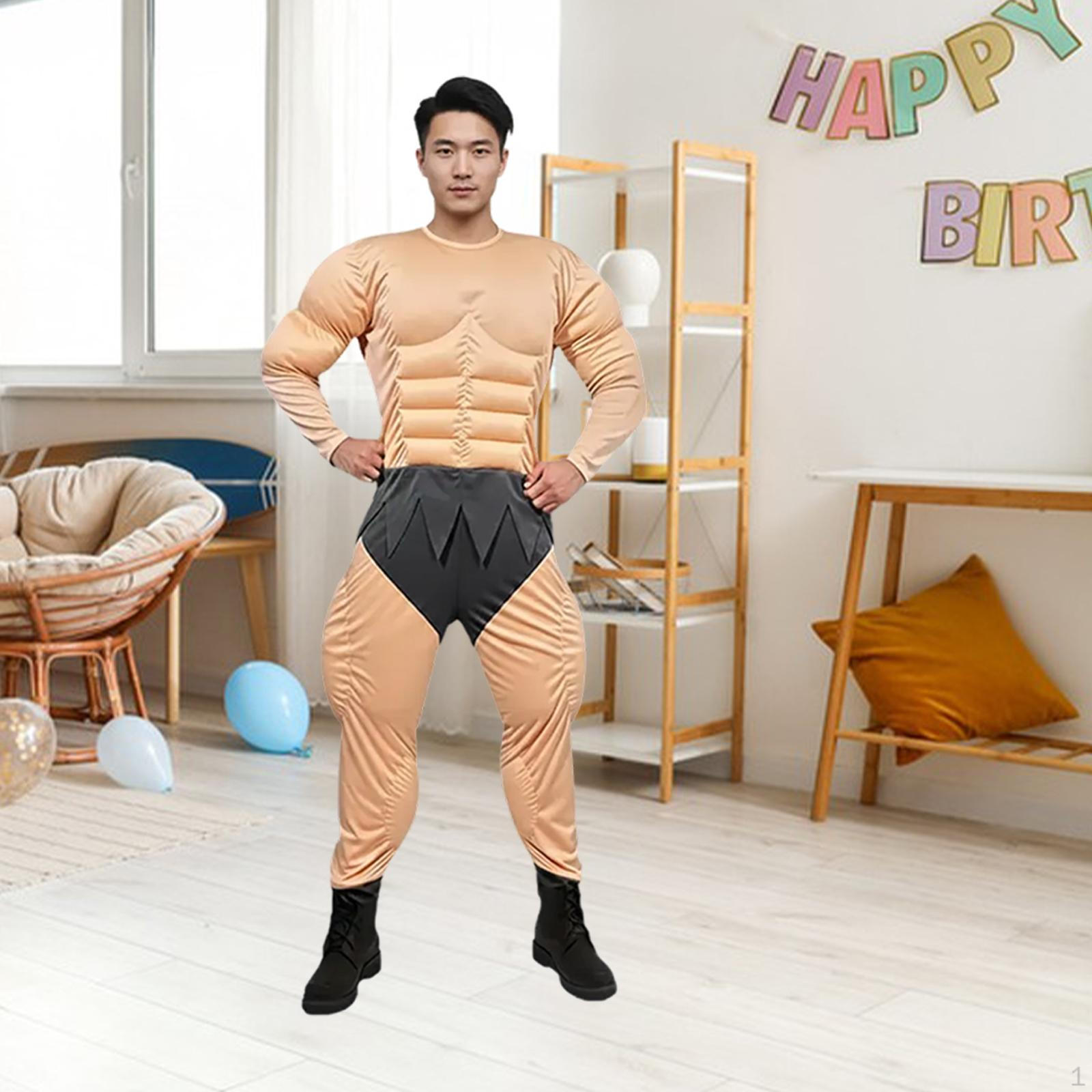 

Mens Muscle Jumpsuit Casual Suit for Role Play Performance Themed Events