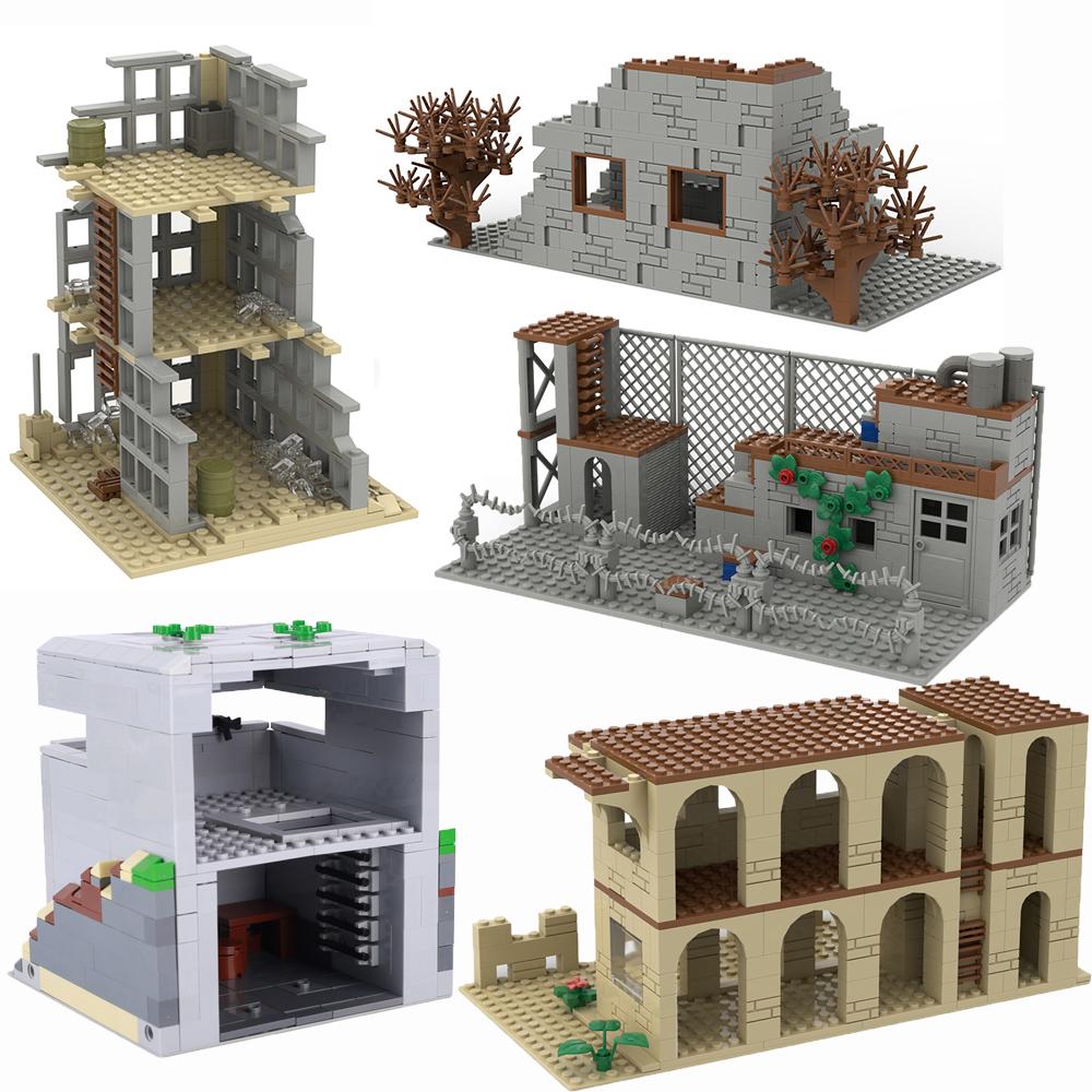 Toys Model Military Accessories Model WW2 Building Blocks Battlefield Blockhouse Sentry Tower Command Post Bunker Gift