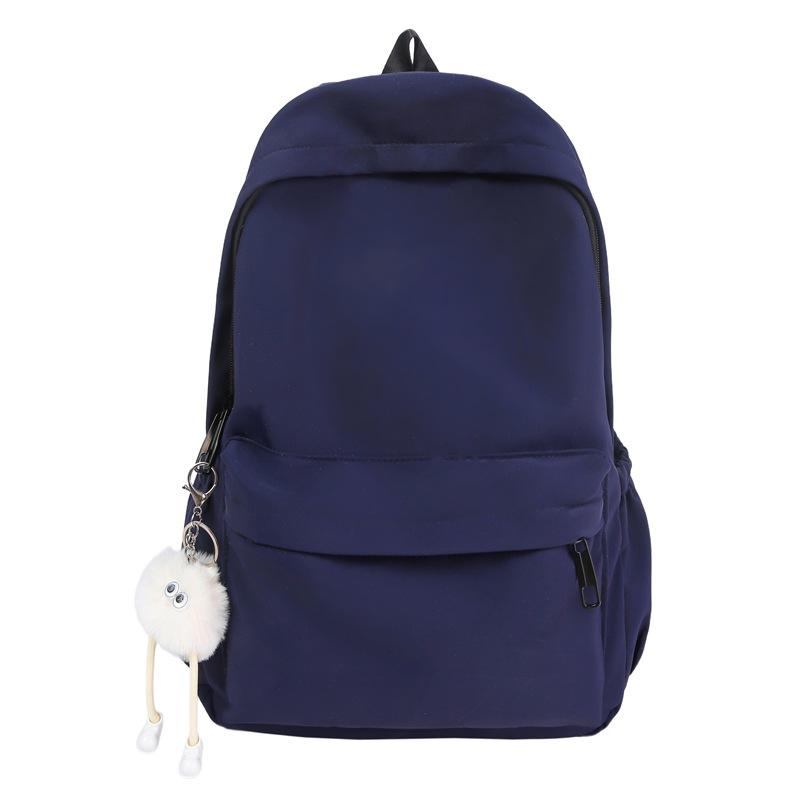 Schoolbag Schoolbag Junior High School Girls High Value Simple Versatile Solid Color College Student Backpack Female Ins High School Backpack