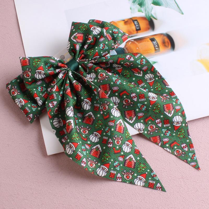 Festive Cross-border Christmas Ribbon Hair Clip - Holiday Atmosphere Hairpin