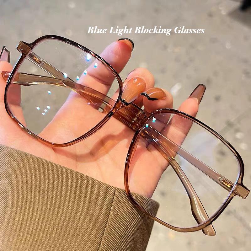 Big Frame Anti-UV Blue Rays Glasses Fashion Vision Care Ultra-light Myopia Glasses Frame PC Eyeglasses Women blue light blocking
