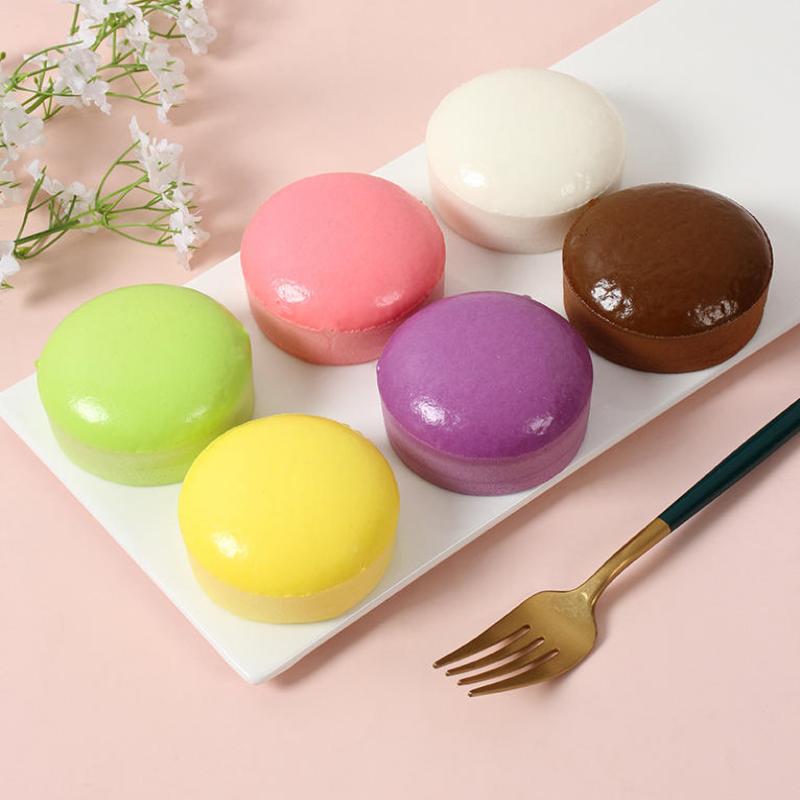 1Pcs Round Cake Toy Colorful Pudding Shaped Squeeze Stress Relief Toys Soft Slow Rising Fidget Toy For Kids Party Decor Gift
