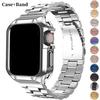 TPU Schutzhülle+Metallarmband Für Apple Watch Ultra Band 49mm 45/44mm 41mm 40/38 Edelstahl Armband Serie 3 5 6 se 7 8 9