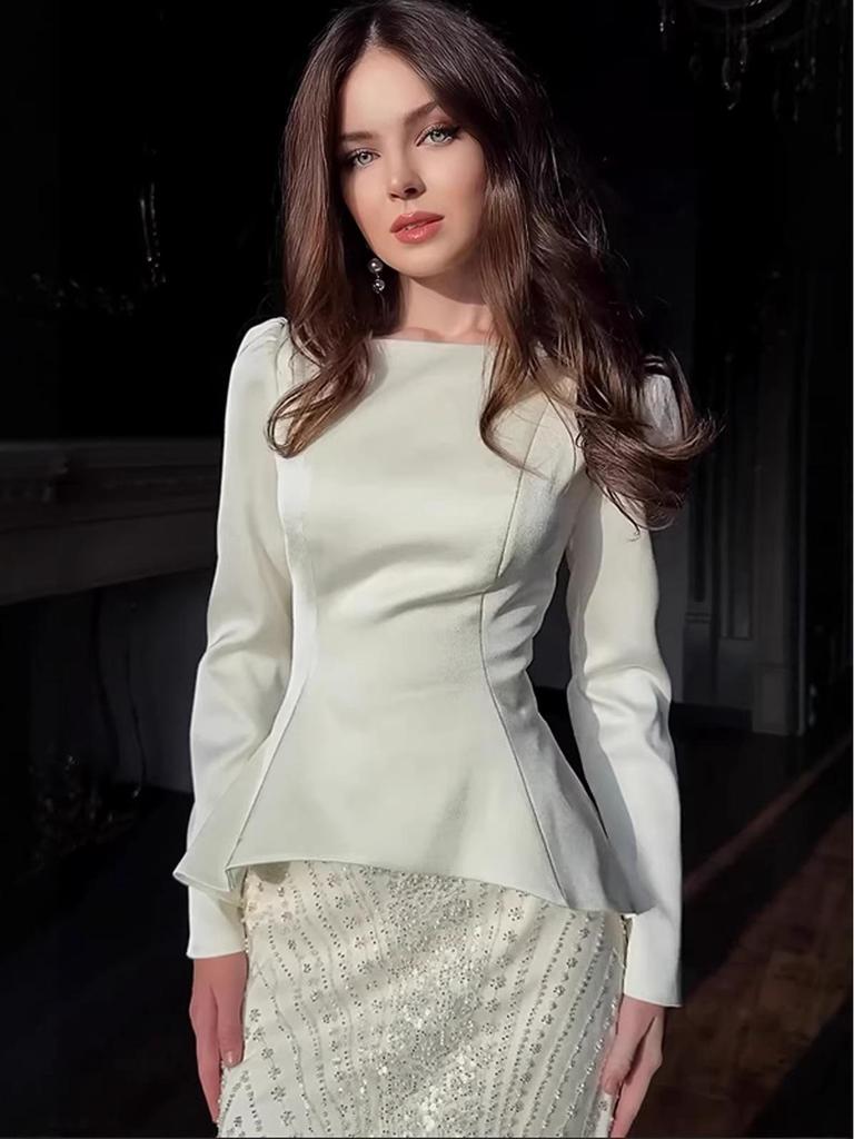 Elegant Printed Slim Long Sleeve Skirt Two-Piece Set - 2026 New Style
