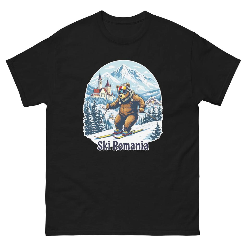 Ski Romania Bear Cute Animal Skiing T-Shirt