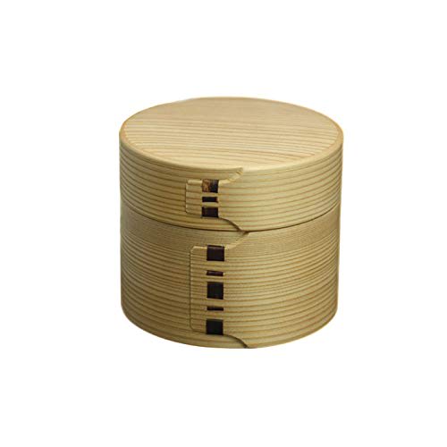 Odate Kogeisha Magewappa Bento Box, Two-Tier Round Bento Box, Made of Akita Cedar