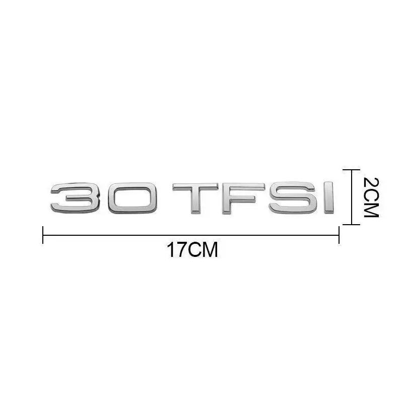 3D Letters Numbers Emblem For Audi A4 40TFSI 45TFSI 50TFSI 30TDI Car Trunk Lid Nameplate Badge Logo Sticker Chrome Glossy Black