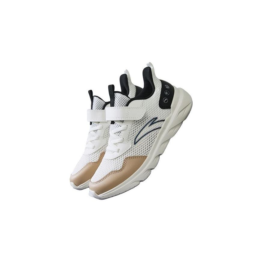 Anta Lightweight Durable Comfortable Breathable Low-Top Kids Running Shoes Men sneaker White Khaki A12435567-4