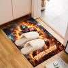 1PC Custom Name Flaming Football Player Theme Floor Mat Ideal for Living Room, Game Rooms, Office, Bedroom,Floor Mat Playful Design251