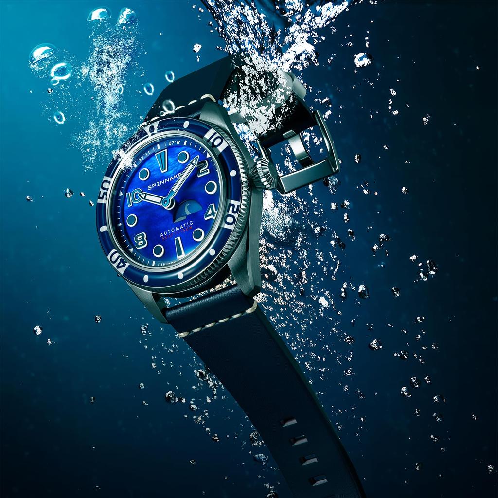 Fluce Automatic 15 ATM Water Sapphire Blue [SPINNAKER] Watch, Self-winding, Resistant, Crystal, Dial, SP-5168-01, Men's [Authentic]
