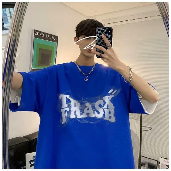American Retro T-shirt Boys Short Sleeve Summer Loose Ins Fashion Brand All-Matching Hong Kong Style Hip Hop Half Sleeve Top Clothes BF Style