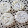 4Pcs Round Flower Mooncake Mold Set 75g Mid Autumn Festival DIY Hand Pressure Fondant Moon Cake Mould Pastry DIY