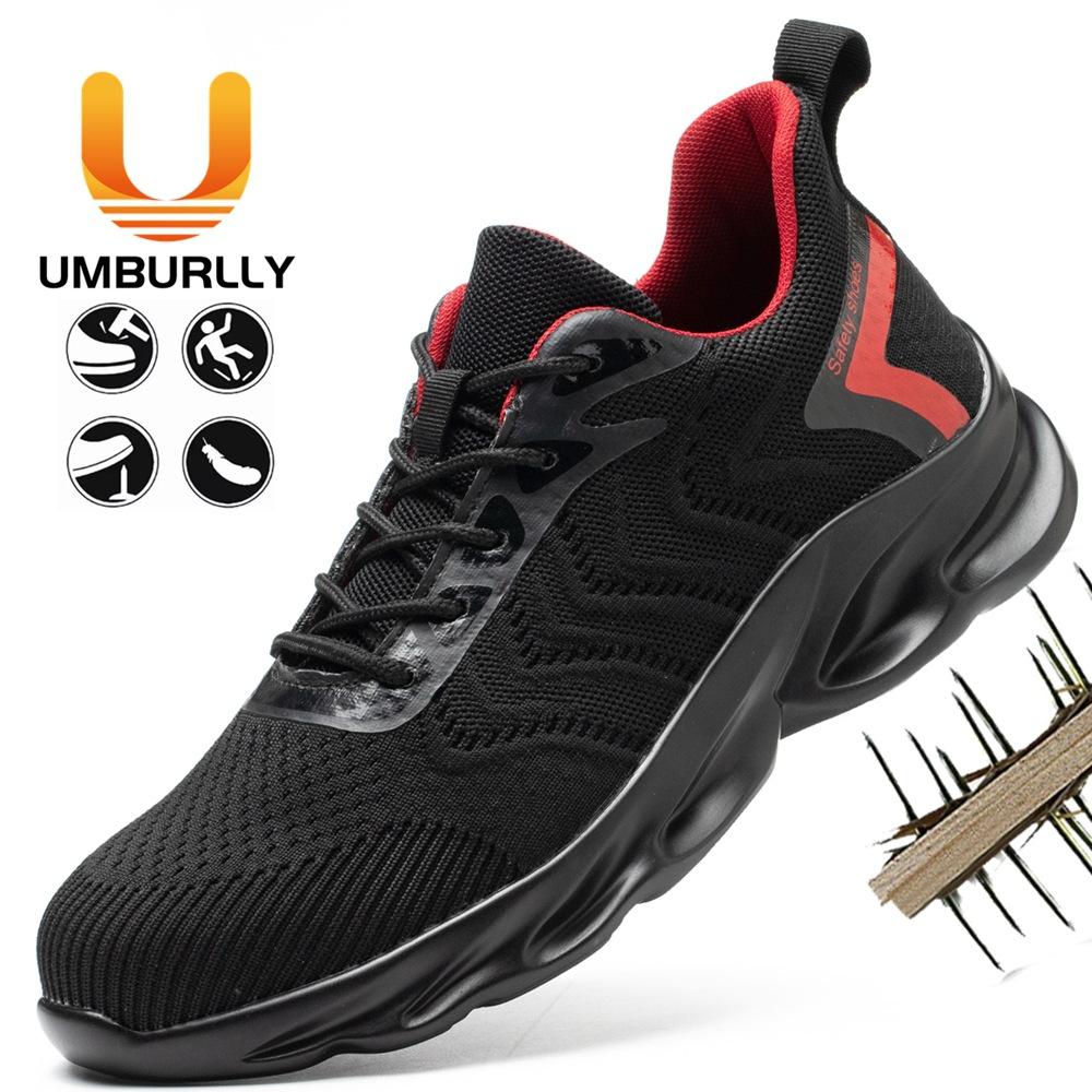 Arbeitsschuhe, bruchsicher und durchstichfest, atmungsaktive isolierende Sicherheitsschuhe mit Fliegenstrick, leichte Herren-Arbeitsschuhe mit weicher Sohle